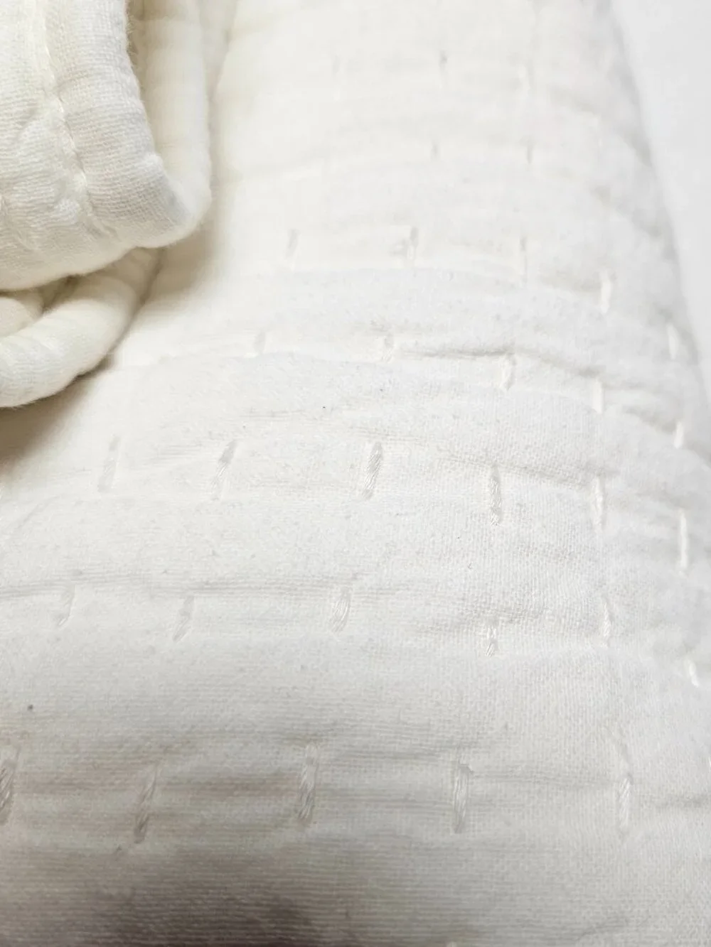 Pottery Barn White Full/ Queen Comforter Bedding Cover 2 Euro Shams Cotton Linen